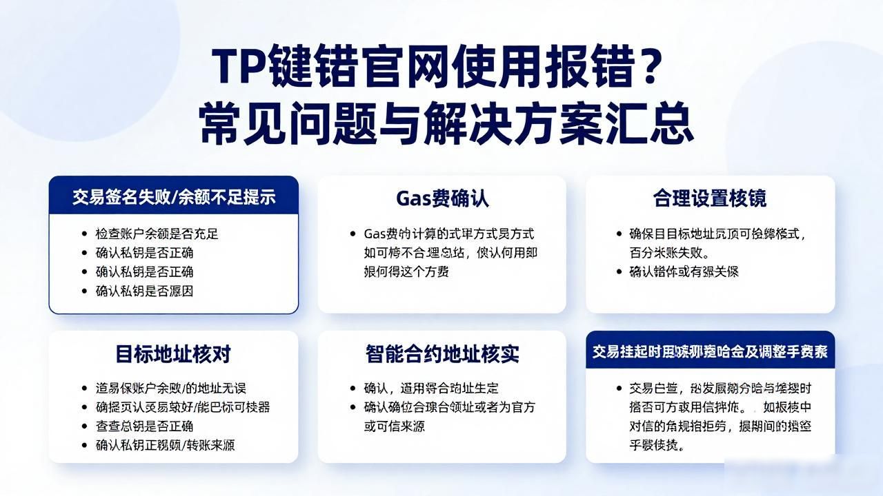 TP钱包官网使用报错？常见问题与解决方案汇总